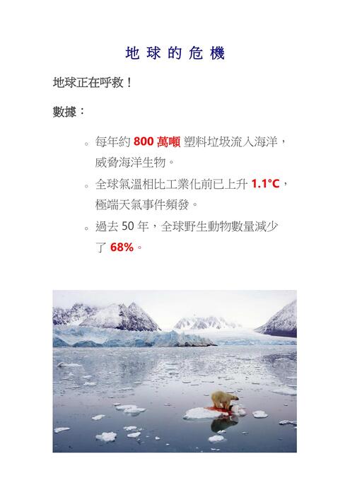 地 球 的 危 機