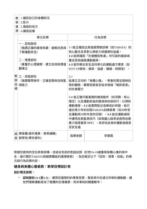 教學原理教案 18組