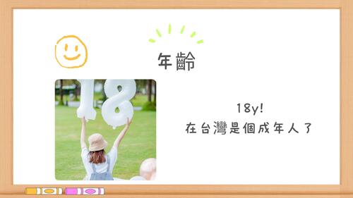白　黒　木の枠　ポップ　カラフル　ホワイトボード　自己紹介　プレゼンテーション